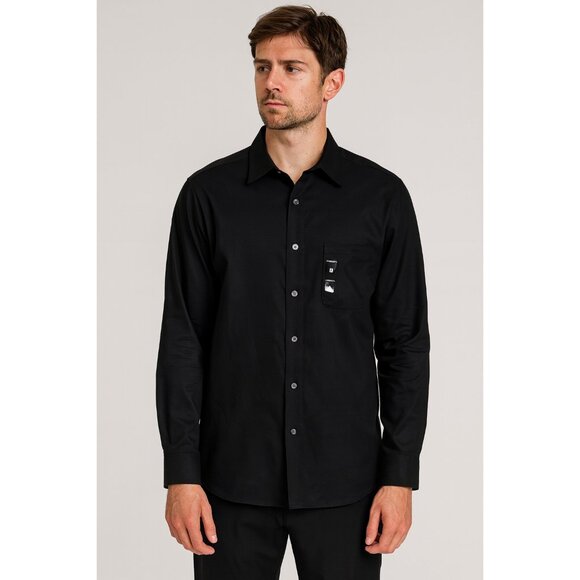 Pronto Uomo Men’s Black Button-Down Dress Shirt - Picture 1 of 5